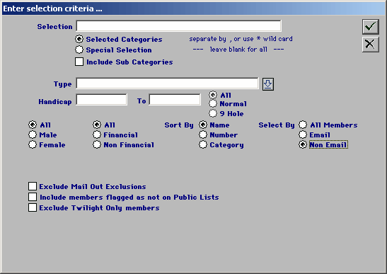 mailing list letter etc report